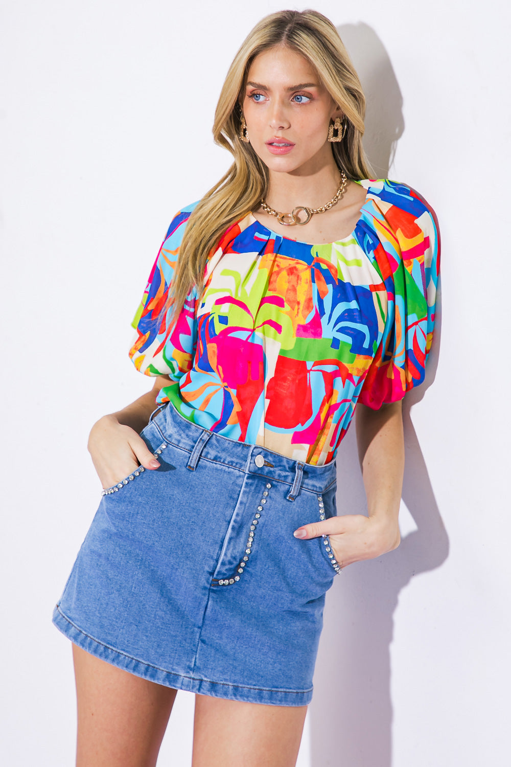 GRACEFUL BEAUTY WOVEN TOP Flying Tomato